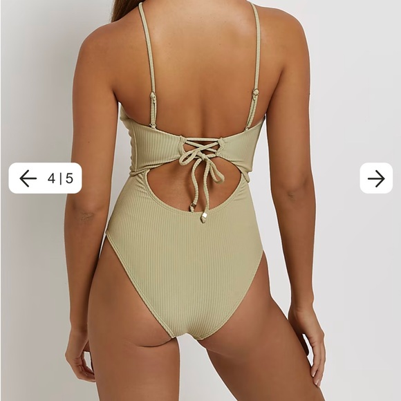⭐️HOST PICK⭐️RIVER ISLAND GREEN CUT OUT SWIMSUIT - Picture 2 of 8
